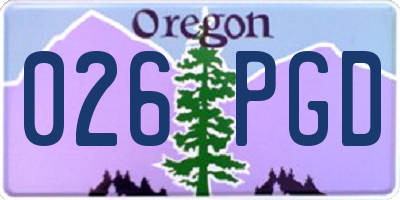OR license plate 026PGD
