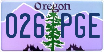 OR license plate 026PGE
