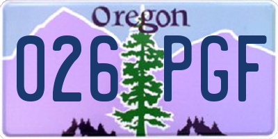 OR license plate 026PGF