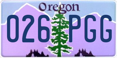 OR license plate 026PGG