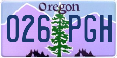 OR license plate 026PGH