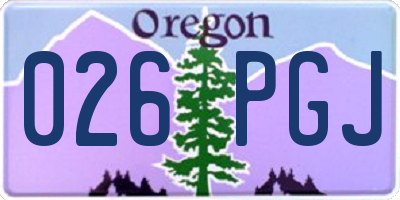 OR license plate 026PGJ