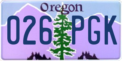 OR license plate 026PGK