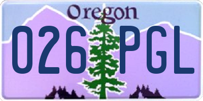 OR license plate 026PGL
