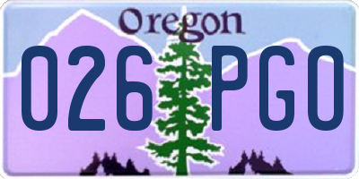 OR license plate 026PGO