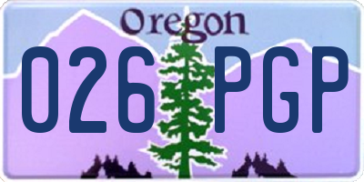 OR license plate 026PGP