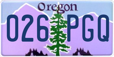 OR license plate 026PGQ