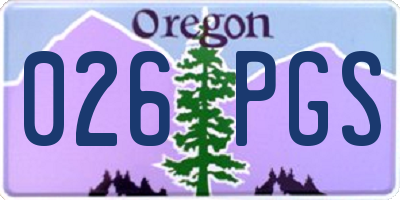 OR license plate 026PGS