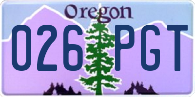 OR license plate 026PGT