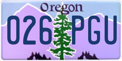 OR license plate 026PGU