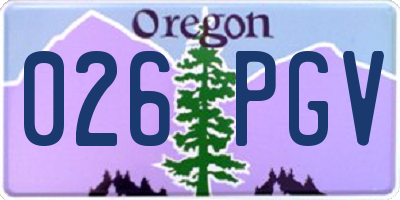 OR license plate 026PGV