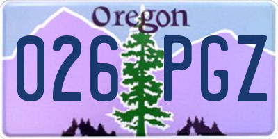 OR license plate 026PGZ