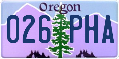 OR license plate 026PHA