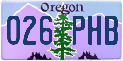 OR license plate 026PHB