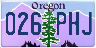 OR license plate 026PHJ