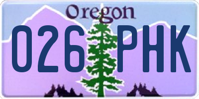 OR license plate 026PHK