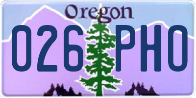 OR license plate 026PHO