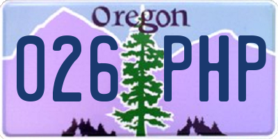 OR license plate 026PHP