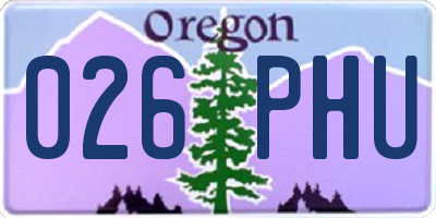 OR license plate 026PHU