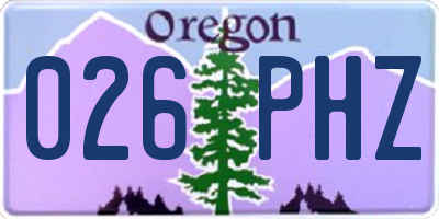 OR license plate 026PHZ
