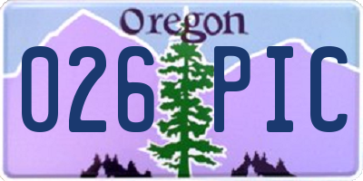 OR license plate 026PIC