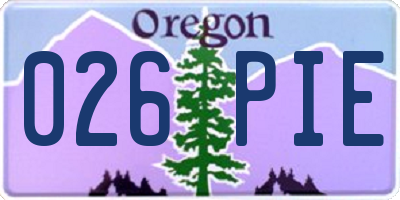 OR license plate 026PIE