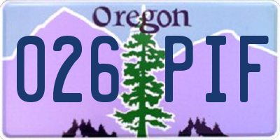 OR license plate 026PIF