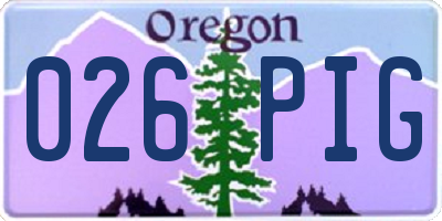OR license plate 026PIG