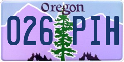 OR license plate 026PIH