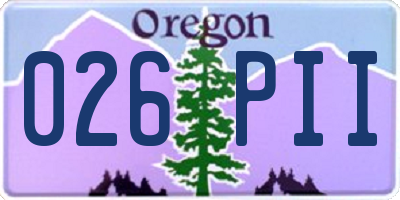 OR license plate 026PII