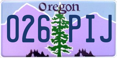 OR license plate 026PIJ