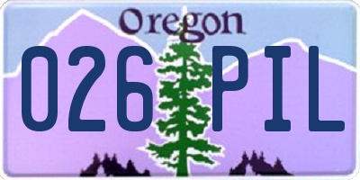 OR license plate 026PIL