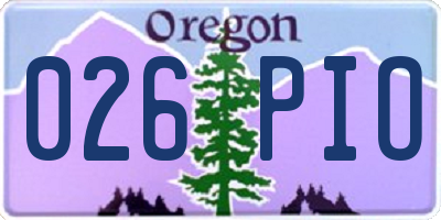 OR license plate 026PIO