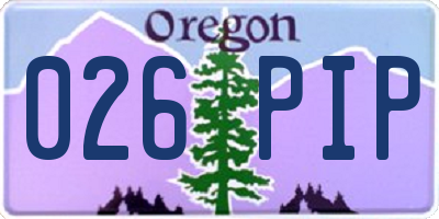 OR license plate 026PIP