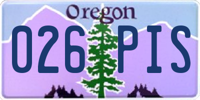 OR license plate 026PIS