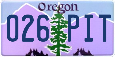 OR license plate 026PIT