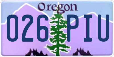 OR license plate 026PIU