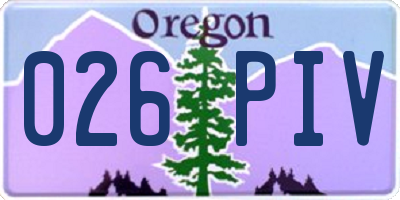 OR license plate 026PIV
