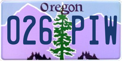 OR license plate 026PIW