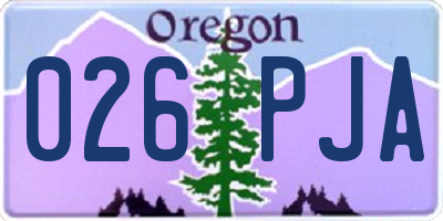 OR license plate 026PJA
