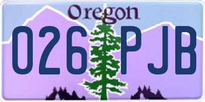 OR license plate 026PJB
