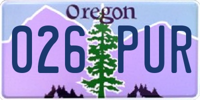 OR license plate 026PUR