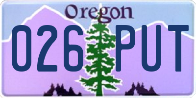 OR license plate 026PUT