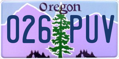 OR license plate 026PUV