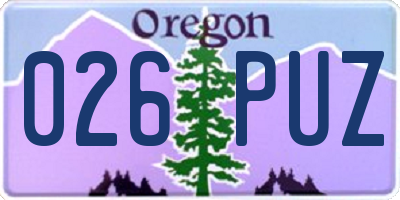 OR license plate 026PUZ