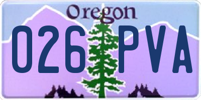 OR license plate 026PVA