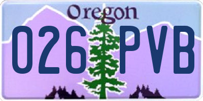 OR license plate 026PVB