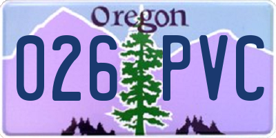 OR license plate 026PVC