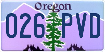 OR license plate 026PVD