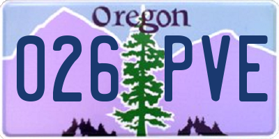 OR license plate 026PVE